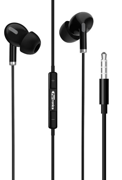 Portronics Conch Delta in-Ear Wired Earphone, 1.2m Tangle Free Cable, in-Line Mic, Noise Reduction, 3.5mm Aux Port and High Bass, for All Android & iOS Devices